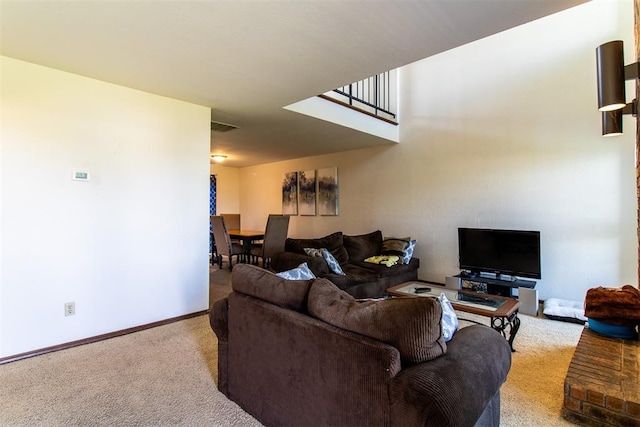823 Two Forty Pl, Oklahoma City, OK 73139 - living room featuring carpet and baseboards
