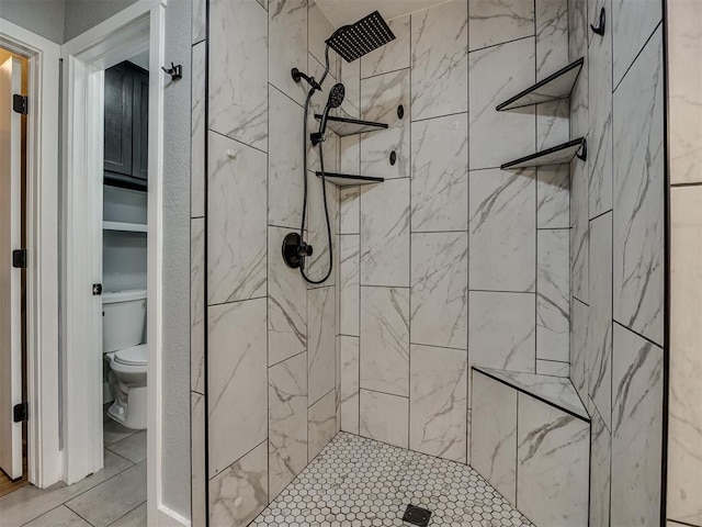 1900 New Haven Ct, Moore, OK 73160 - bathroom with toilet, a stall shower, and tile patterned floors