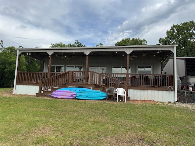 17308 Magnino Rd, Shawnee, OK 74801 - back of house featuring a lawn