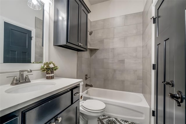 600 NW 186th St, Edmond, OK 73012 - bathroom featuring vanity, shower / tub combination, and toilet