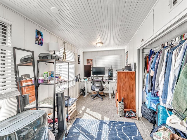 705 Chautauqua Ave, Norman, OK 73069 - office with carpet floors and wood ceiling