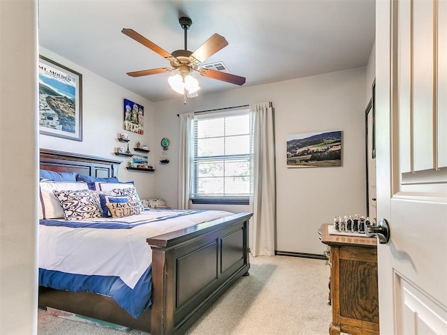 10716 Quail Reserve Rd, Oklahoma City, OK 73173 - bedroom featuring light colored carpet and ceiling fan