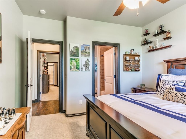 10716 Quail Reserve Rd, Oklahoma City, OK 73173 - bedroom with light carpet and ceiling fan