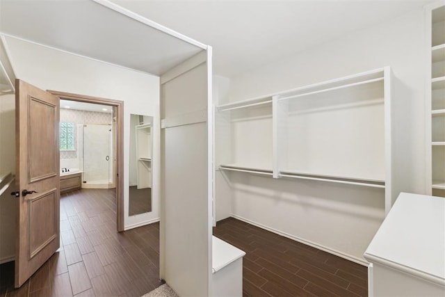 18617 Wolf Creek Dr, Edmond, OK 73012 - spacious closet featuring wood tiled floors