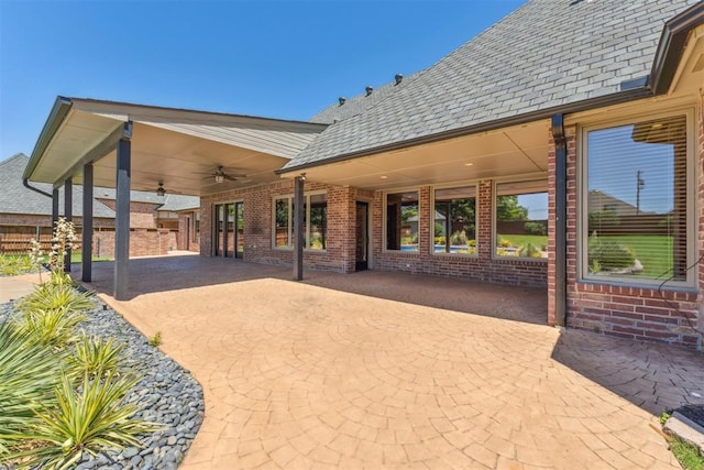 18617 Wolf Creek Dr, Edmond, OK 73012 - view of patio with ceiling fan