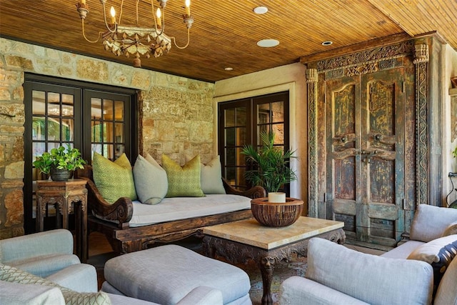 6638 Avondale Dr, Nichols Hills, OK 73116 - view of patio featuring french doors