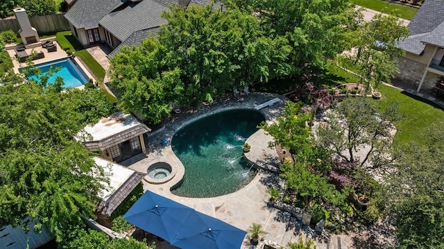 6638 Avondale Dr, Nichols Hills, OK 73116 - bird's eye view of a pool area