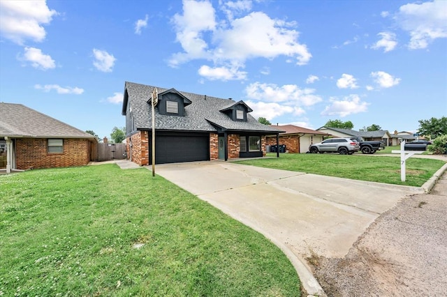 7 Concord Blvd, Shawnee, OK 74804 - view of front facade with brick siding, an attached garage, driveway, and a shingled roof