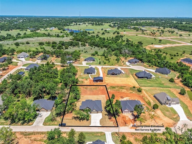 2414 Black Jack Way, Blanchard, OK 73010 - aerial view of residential area with property boundaries highlighted