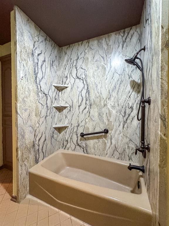 2010 Saddleback Blvd, Norman, OK 73072 - bathroom featuring tile patterned floors and  shower combination