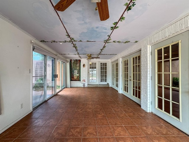 2010 Saddleback Blvd, Norman, OK 73072 - unfurnished sunroom with french doors and a ceiling fan