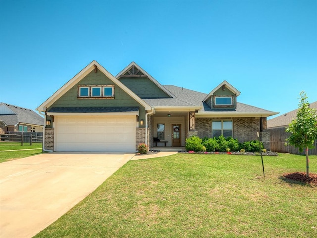 16112 Buffalo Dr, Oklahoma City, OK 73170 - craftsman-style home with brick siding, driveway, and a shingled roof