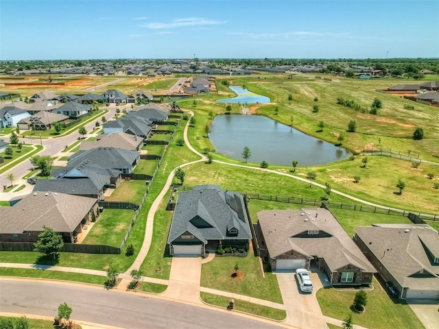 16112 Buffalo Dr, Oklahoma City, OK 73170 - aerial perspective of suburban area featuring a large body of water