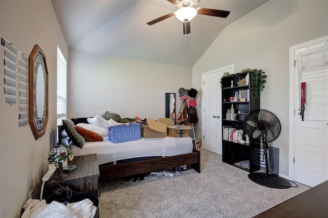 1301 Harvest Trl, Yukon, OK 73099 - bedroom featuring lofted ceiling and a ceiling fan