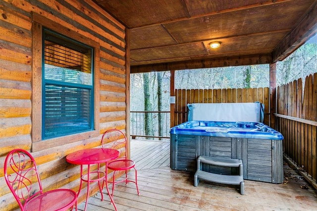 26 Huckleberry Trl, Broken Bow, OK 74728 - deck with a hot tub