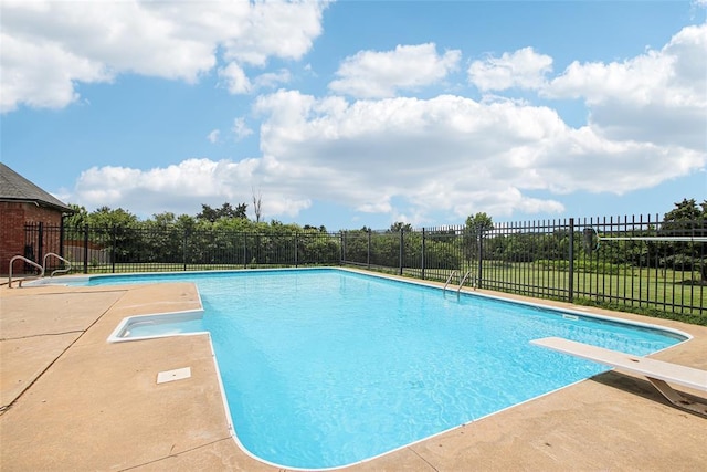 1329 S Southersby Dr, Mustang, OK 73064 - view of swimming pool featuring a diving board
