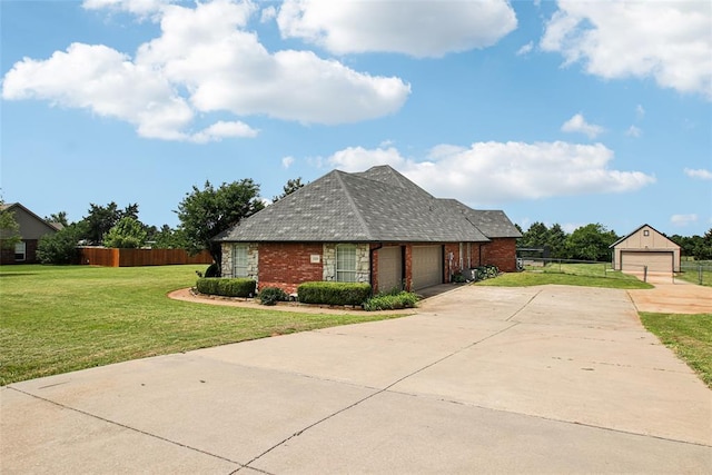 1329 S Southersby Dr, Mustang, OK 73064 - view of front facade featuring brick siding, concrete driveway, and an attached garage