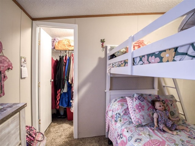 15026 N County Road 3370th Rd, Stratford, OK 74872 - carpeted bedroom with a spacious closet, a textured ceiling, and a closet