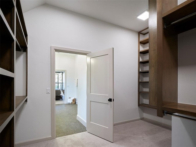 9117 SW 90th St, Mustang, OK 73064 - walk in closet featuring lofted ceiling and carpet