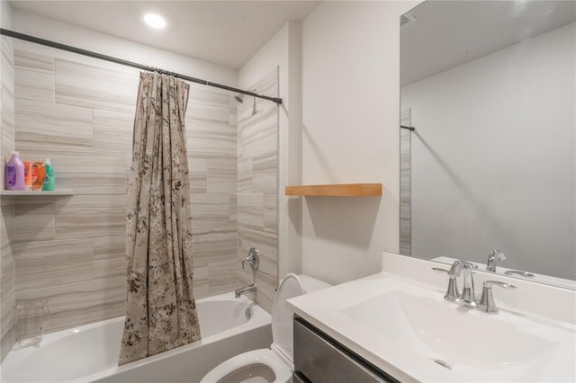 3429 Molly Dr, Yukon, OK 73099 - bathroom with shower / tub combo, toilet, and vanity