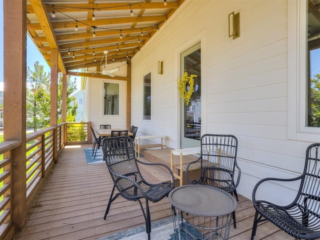 80 Pistache Ln, Carlton Landing, OK 74432 - deck with ceiling fan