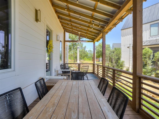 80 Pistache Ln, Carlton Landing, OK 74432 - wooden terrace with outdoor dining area