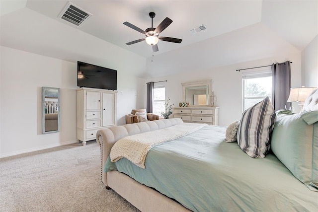 5804 NW 159th St, Edmond, OK 73013 - bedroom with multiple windows, light carpet, a ceiling fan, and baseboards