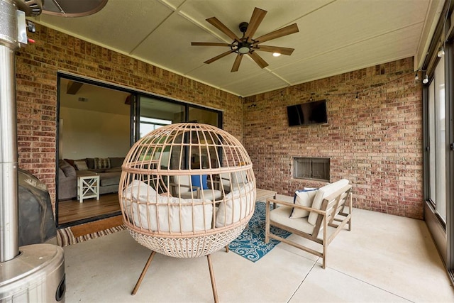 5804 NW 159th St, Edmond, OK 73013 - view of patio / terrace featuring ceiling fan
