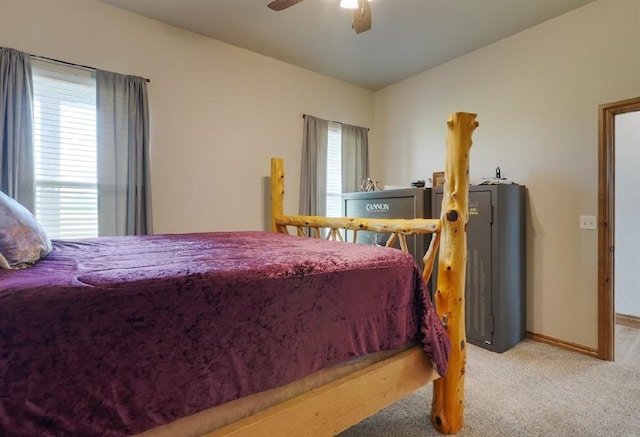 9027 Ns 3500th Rd, Prague, OK 74864 - bedroom featuring carpet flooring, a ceiling fan, and baseboards