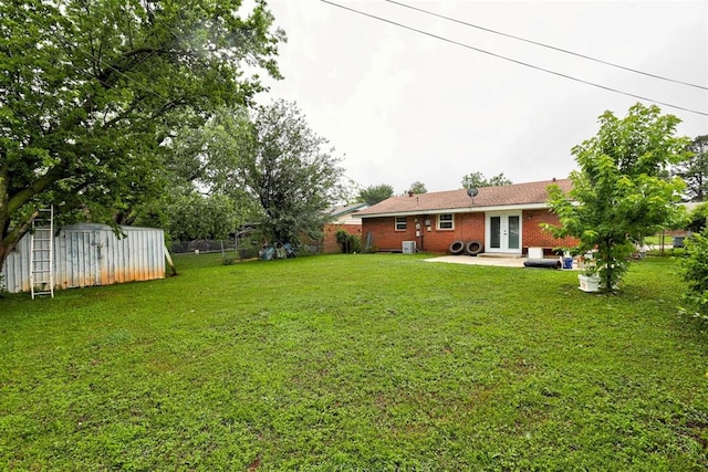 3117 Lazy Ln, Del City, OK 73115 - view of yard with french doors and a patio