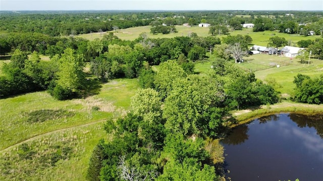 36797 N 56th Hwy, Okemah, OK 74859 - aerial view of property and surrounding area with a nearby body of water