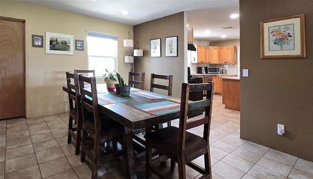 36797 N 56th Hwy, Okemah, OK 74859 - dining space with light tile patterned flooring and recessed lighting