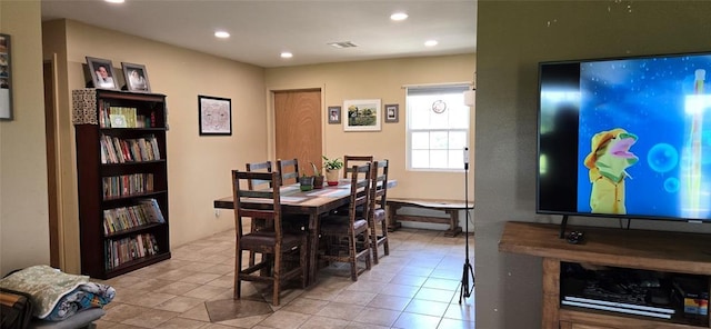 36797 N 56th Hwy, Okemah, OK 74859 - tiled dining room featuring recessed lighting