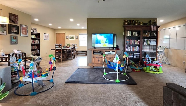 36797 N 56th Hwy, Okemah, OK 74859 - living area featuring recessed lighting and carpet floors