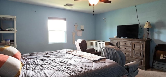 36797 N 56th Hwy, Okemah, OK 74859 - bedroom with carpet floors and ceiling fan