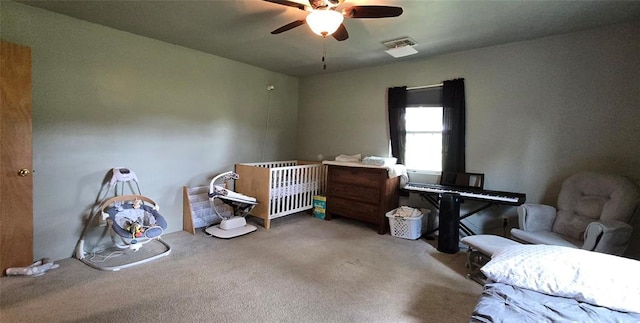 36797 N 56th Hwy, Okemah, OK 74859 - bedroom with carpet and ceiling fan