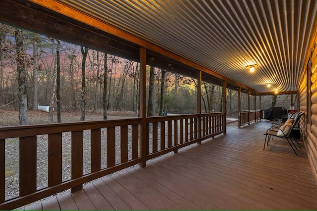 173 Alexis Ln, Broken Bow, OK 74728 - view of deck at dusk