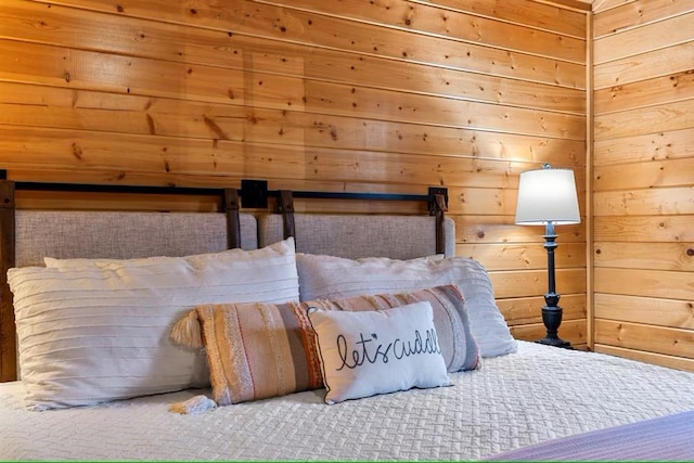 173 Alexis Ln, Broken Bow, OK 74728 - bedroom featuring wooden walls
