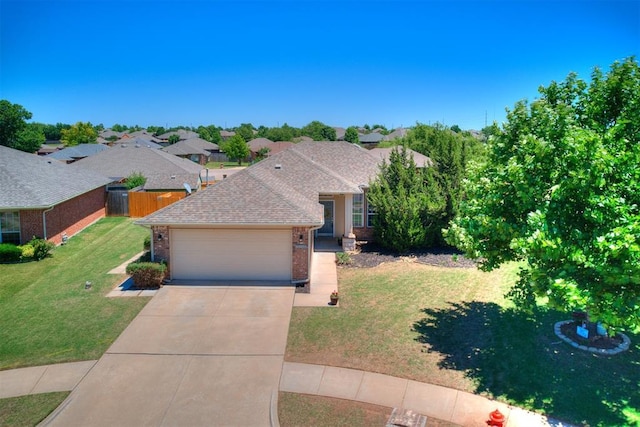 16020 Panther Way, Edmond, OK 73013 - view of front facade featuring brick siding, an attached garage, driveway, and a shingled roof