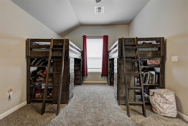 715 SE 37th St, Newcastle, OK 73065 - carpeted bedroom with lofted ceiling and baseboards