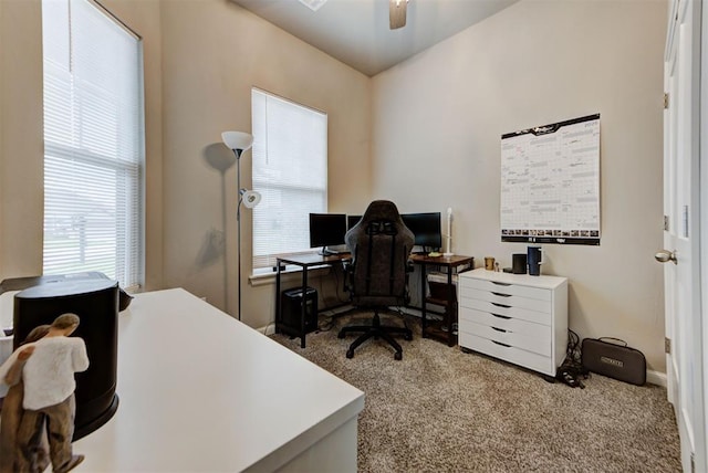 715 SE 37th St, Newcastle, OK 73065 - carpeted office space featuring a ceiling fan and baseboards