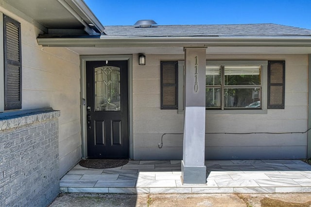 1110 Lollar Dr, Maysville, OK 73057 - property entrance featuring a shingled roof