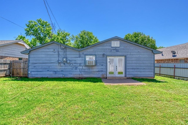 1110 Lollar Dr, Maysville, OK 73057 - rear view of house featuring french doors