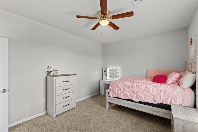 2382 County Road 1262, Blanchard, OK 73010 - bedroom featuring light carpet, baseboards, and ceiling fan
