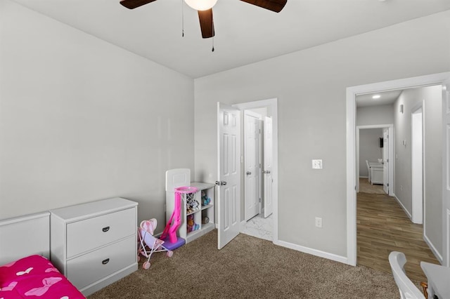 2382 County Road 1262, Blanchard, OK 73010 - carpeted bedroom featuring baseboards and ceiling fan