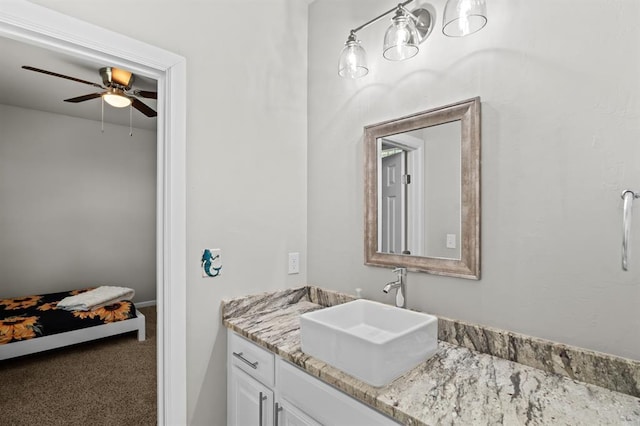 2382 County Road 1262, Blanchard, OK 73010 - bathroom featuring vanity and ceiling fan