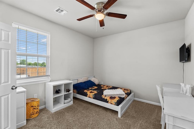 2382 County Road 1262, Blanchard, OK 73010 - bedroom featuring carpet floors, baseboards, and a ceiling fan