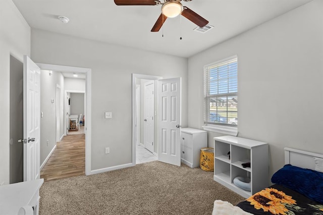 2382 County Road 1262, Blanchard, OK 73010 - carpeted bedroom featuring baseboards and a ceiling fan
