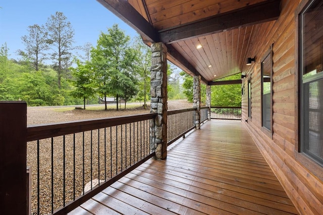 186 W Eagle Mountain Trl, Broken Bow, OK 74728 - view of wooden porch
