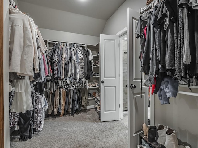 11052 NW 21st St, Yukon, OK 73099 - spacious closet with carpet flooring and vaulted ceiling